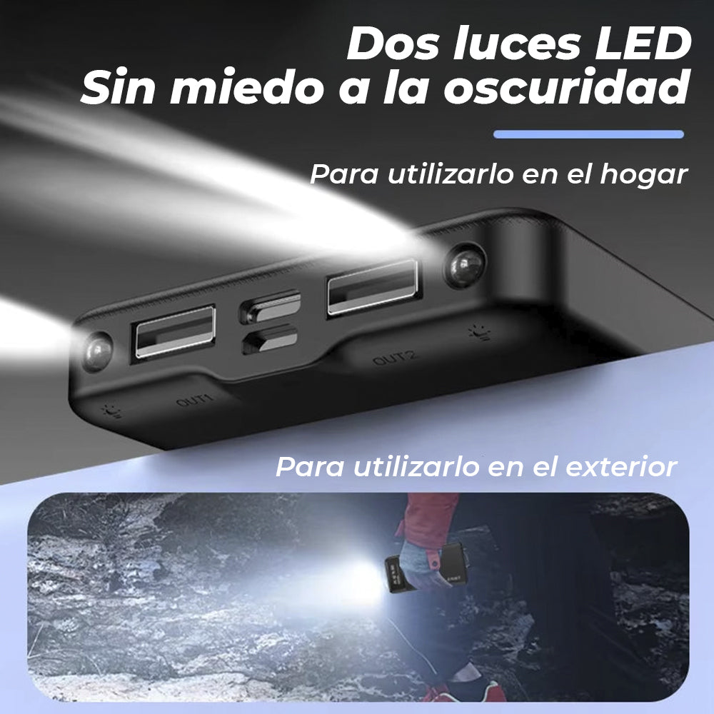 Batería Portátil de Emergencia con Luz LED – 10.000 mAh